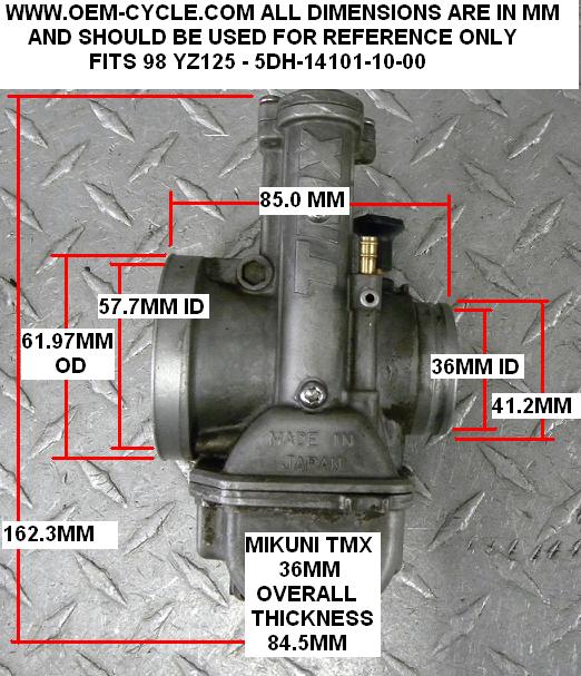 98 YZ125 MIKUNI CARBURETOR - 5DH-14101-10-00 PICS AND MEASUREMENTS.JPG