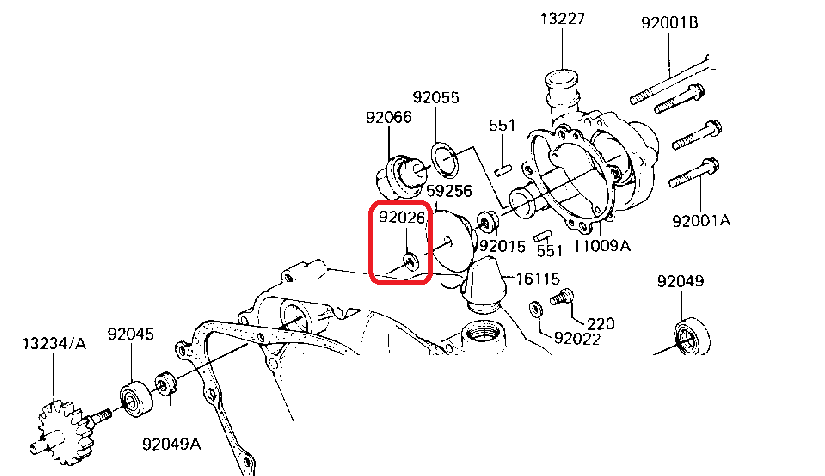 kx125 1983 water pump clearance.png