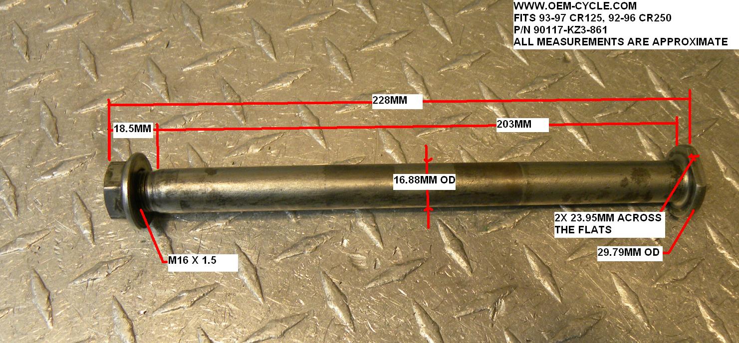 90117-KZ3-861 FITS 93-97 CR125, 92-96 CR250 measurements and pics